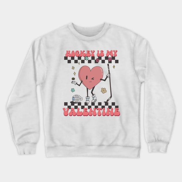 Retro Hockey Valentines Day shirt, Hockey Is My Valentine, Hockey Heart Player Crewneck Sweatshirt by mcoshop